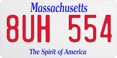 MA license plate 8UH554