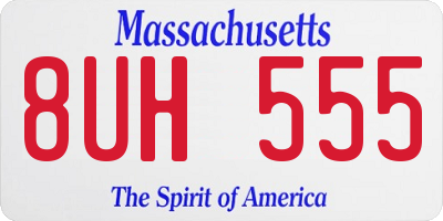 MA license plate 8UH555