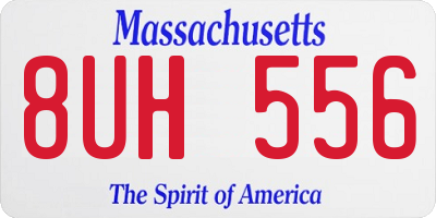 MA license plate 8UH556