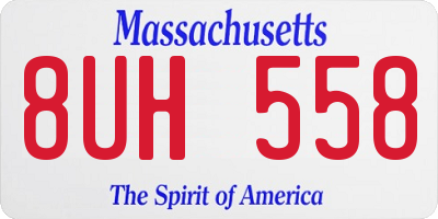 MA license plate 8UH558