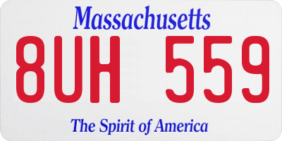MA license plate 8UH559