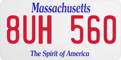 MA license plate 8UH560