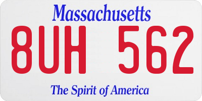 MA license plate 8UH562