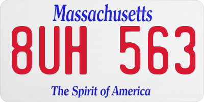 MA license plate 8UH563