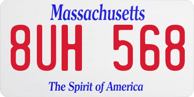 MA license plate 8UH568