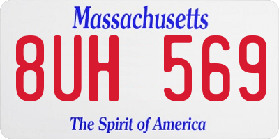MA license plate 8UH569
