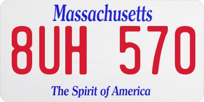 MA license plate 8UH570
