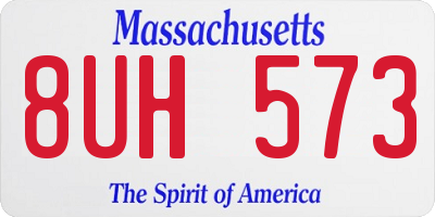 MA license plate 8UH573