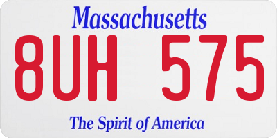 MA license plate 8UH575