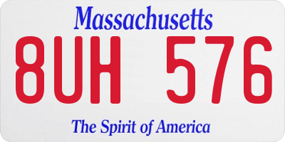 MA license plate 8UH576