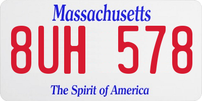MA license plate 8UH578