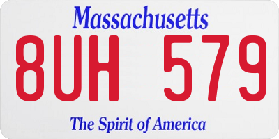 MA license plate 8UH579