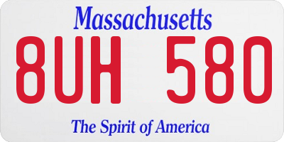MA license plate 8UH580