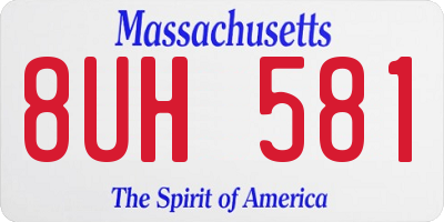 MA license plate 8UH581