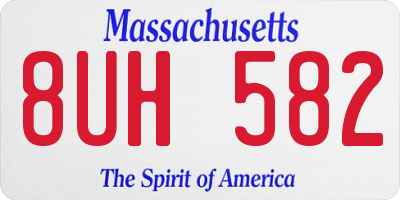 MA license plate 8UH582