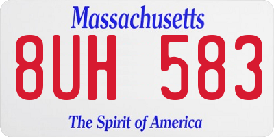 MA license plate 8UH583