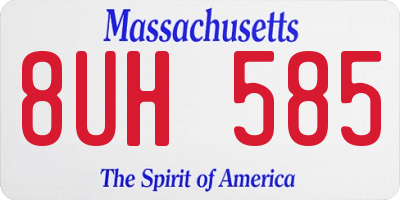 MA license plate 8UH585