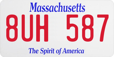MA license plate 8UH587