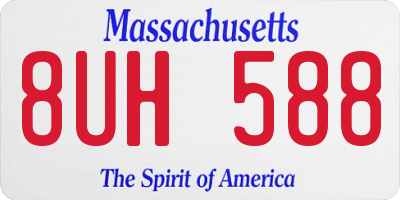MA license plate 8UH588
