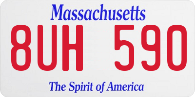 MA license plate 8UH590