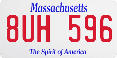 MA license plate 8UH596