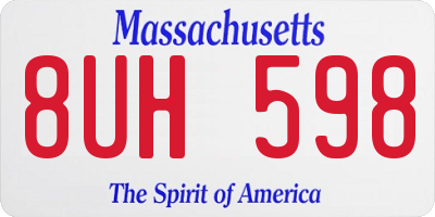 MA license plate 8UH598