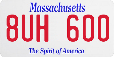 MA license plate 8UH600