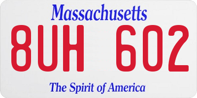 MA license plate 8UH602