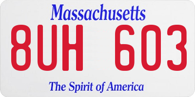MA license plate 8UH603