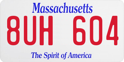 MA license plate 8UH604