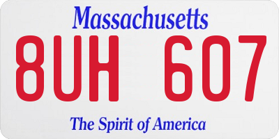 MA license plate 8UH607