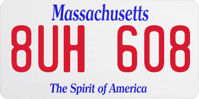 MA license plate 8UH608