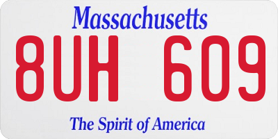 MA license plate 8UH609