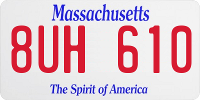 MA license plate 8UH610