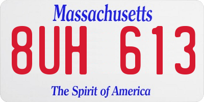 MA license plate 8UH613