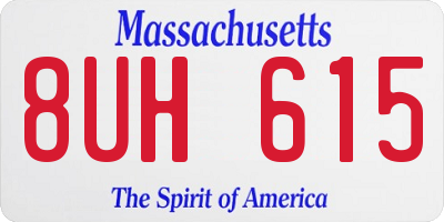 MA license plate 8UH615