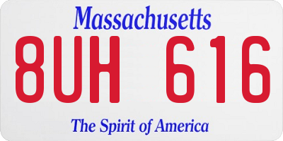 MA license plate 8UH616