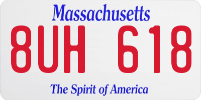 MA license plate 8UH618