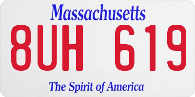 MA license plate 8UH619