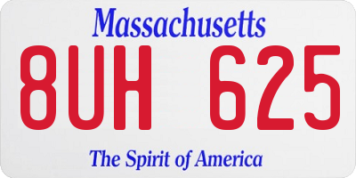 MA license plate 8UH625