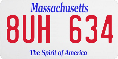 MA license plate 8UH634