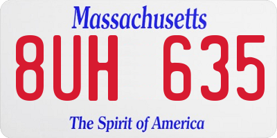 MA license plate 8UH635