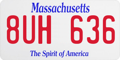MA license plate 8UH636