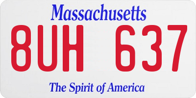MA license plate 8UH637