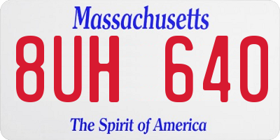 MA license plate 8UH640