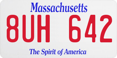MA license plate 8UH642