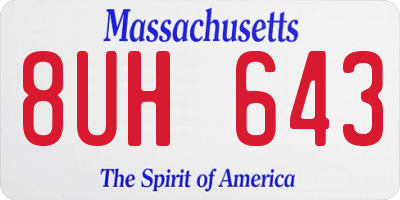 MA license plate 8UH643