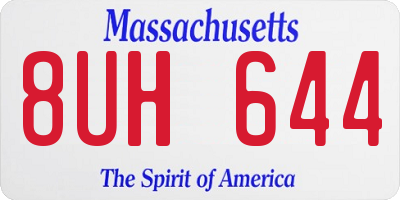 MA license plate 8UH644
