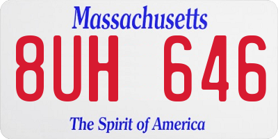MA license plate 8UH646