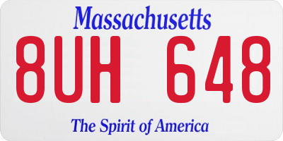 MA license plate 8UH648